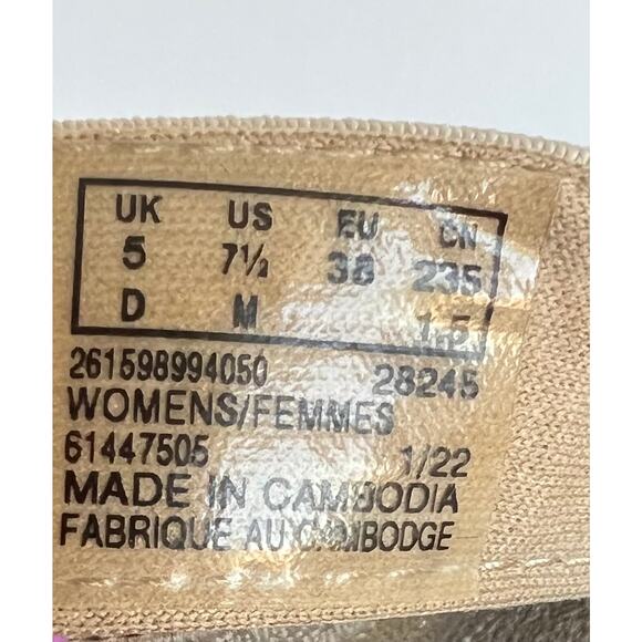 Clarks Cloudsteppers Mira Isle Tan/White Canvas Strap Flip Flop Slide Sandal 7.5 - Picture 9 of 11